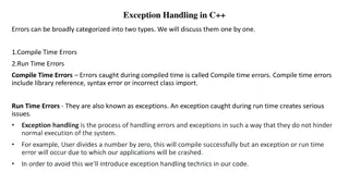 Exception Handling in C++