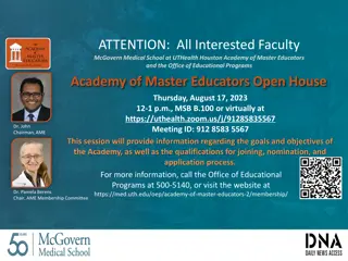 Academy of Master Educators Open House Event