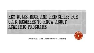 Key Rules, Regulations, and Principles for CAB Members