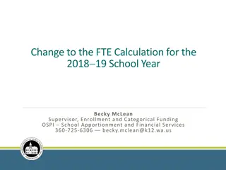 FTE Calculation Changes 2018-19 School Year