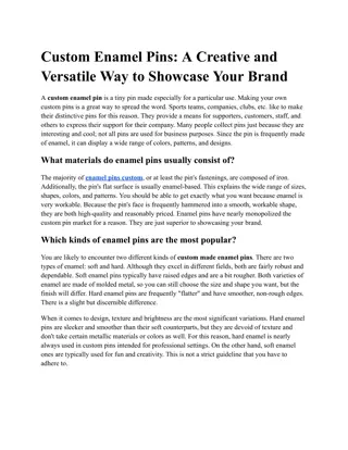 Custom Enamel Pins_ A Creative and Versatile Way to Showcase Your Brand