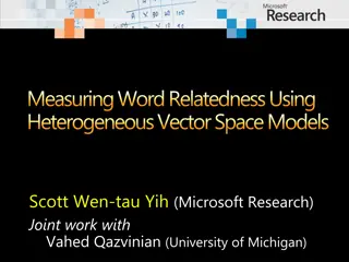 Measuring Word Relatedness Using Vector Space Models