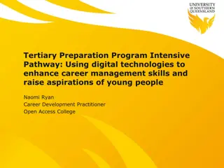 Tertiary Preparation Program Intensive  Pathway: Using digital technologies to   enhance career management skills and  raise aspirations of young people