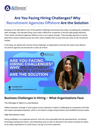 Are You Facing Hiring Challenges Why Recruitment Agencies Offshore Are the Solution