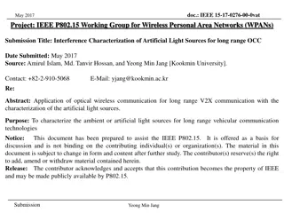 Interference Characterization of Artificial Light Sources for Long Range Vehicular Communication