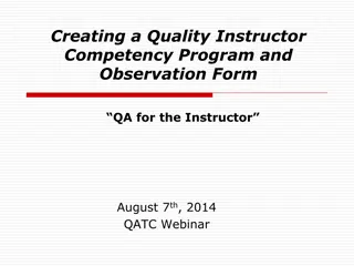 Creating Quality Instructor Competency Program