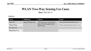 IEEE 802.11-22 WLAN Two-Way Sensing Use Cases