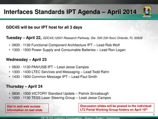 Interfaces Standards IPT Agenda April 2014: GDC4S Host