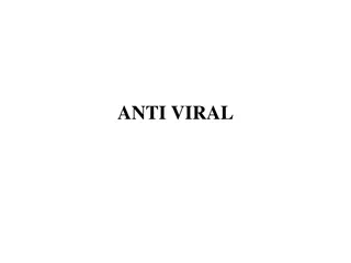 Antiviral, Antitussives, Allergic Agents, and Anti-diabetic Drugs