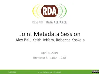 Joint Metadata Session Update and Perspectives