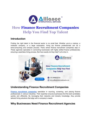 How Finance Recruitment Companies Help You Find Top Talent