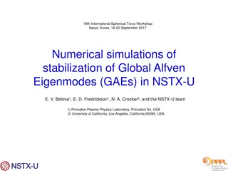 Numerical simulations of  stabilization of Global Alfven  Eigenmodes (GAEs) in NSTX-U