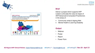 Articulating Value & Impact of AHP Practitioners in Community Rehab & Mental Health