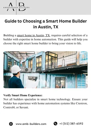 Guide to Choosing a Smart Home Builder in Austin TX