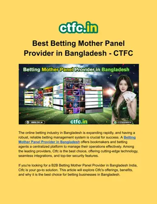 Best Betting Mother Panel Provider in Bangladesh