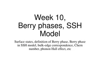 Week 10: Berry Phases, SSH Model, Bulk-Edge Correspondence