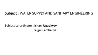 Subject Subject : WATER SUPPLY AND SANITARY ENGINEERING