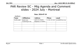 PAR Review SC - Mtg Agenda and Comment slides - 2024 July - Montreal