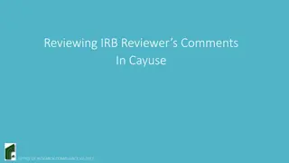 IRB Reviewers Comments in Cayuse Tutorial