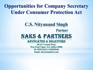 Opportunities for Company Secretary in Consumer Protection Act