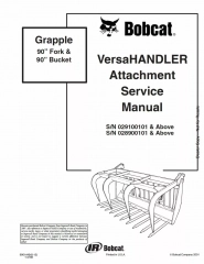 Bobcat Grapple 90 Fork and 90 Bucket Service Repair Manual SN 029100101 And Above