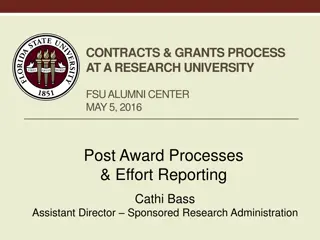 Post Award Processes and Effort Reporting