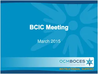 BCIC Meeting March 2015 Overview and Updates