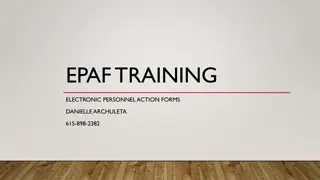 EPAF Training Overview for Personnel Actions