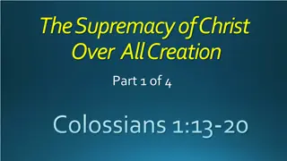 The Supremacy of Christ in Colossians: A Divine Revelation