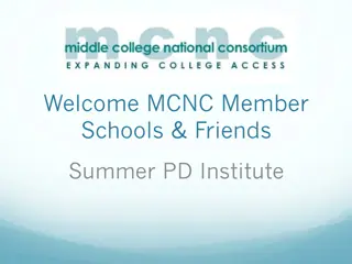 Welcome to MCNC Member Schools & Friends Summer PD Institute