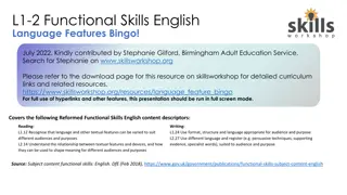 Language Features Bingo - Functional Skills English