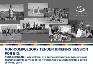 Tender Briefing Session for AGSA Appointment of Security Service Provider