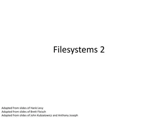 Evolution of Unix Filesystems & Improvements in BSD FFS