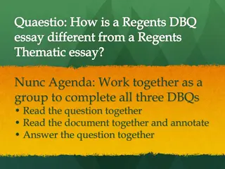 Differentiating DBQ Essays from Thematic Essays