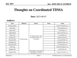 Coordinated TDMA Protocol in UHR: Negotiation & Agreement