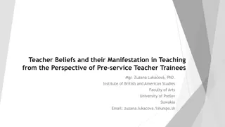 Teacher Beliefs and Manifestation in Teaching: Insights from Pre-service Trainees