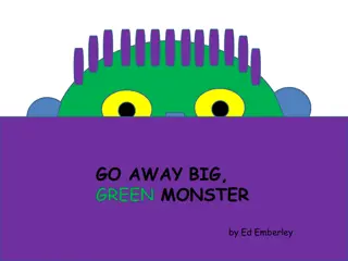 Big Green Monster with Yellow Eyes and Scraggly Purple Hair