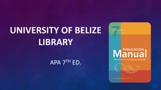 UNIVERSITY OF BELIZE  LIBRARY