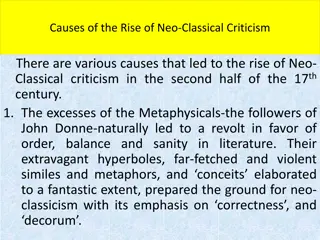 Causes of the Rise of Neo-Classical Criticism in the 17th Century