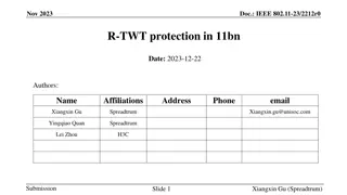 R-TWT SP Protection in 11bn: Considerations and Proposals