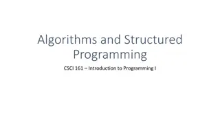 Introduction to Algorithms and Structured Programming