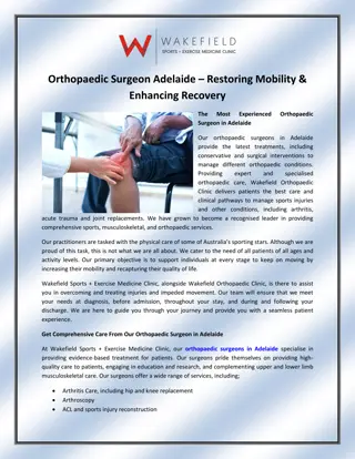 Orthopaedic Surgeon Adelaide – Restoring Mobility & Enhancing Recovery