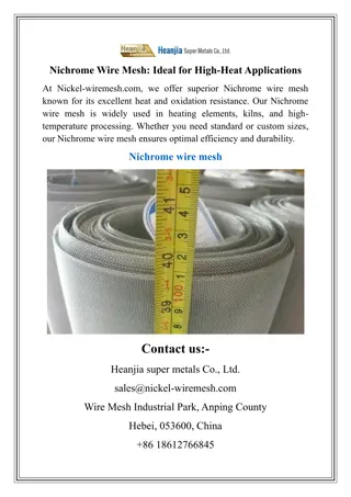 Nichrome Wire Mesh Ideal for High-Heat Applications