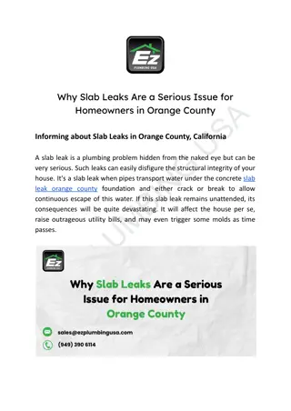 Why Slab Leaks Are a Serious Issue for Homeowners in Orange County