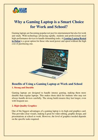 Why a Gaming Laptop is a Smart Choice for Work and School?