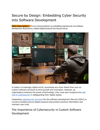 Secure by Design - Embedding Cyber Security into Software Development