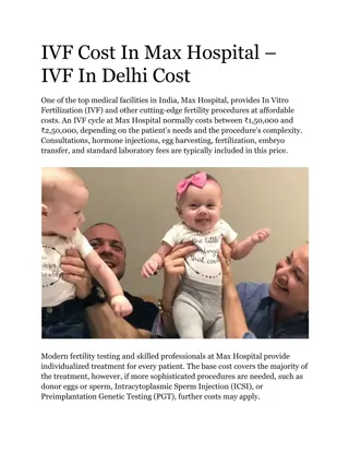 IVF Cost In Max Hospital – IVF In Delhi Cost