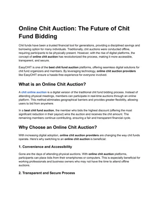 Online Chit Auction The Future of Chit Fund Bidding