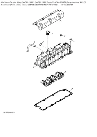 John Deere 5065E Tractor (Final Tier 4) (9×3 TSS Transmission and 12×12 PR Transmission) (North America Edition) Parts Catalogue Manual Instant Download (PC11985)