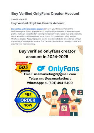 Why do people want to Buy Verified OnlyFans Creator Account